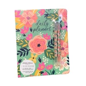 Steel Mill Floral Daily Planner with Pens